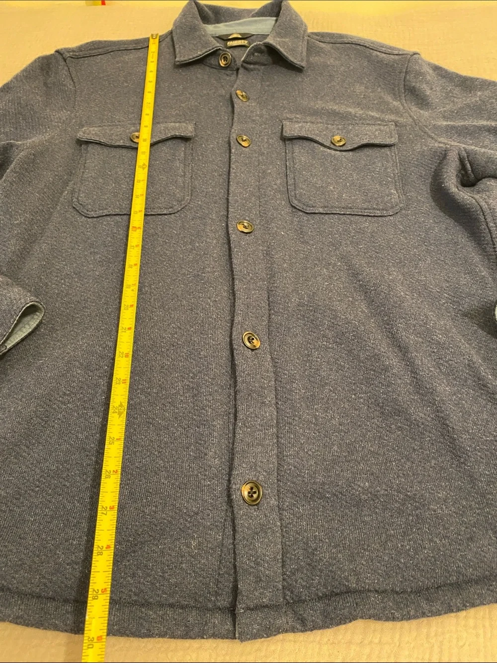 Faherty Inlet Navy Night Mélange Knit CPO Shirt Jacket $198. Size XL